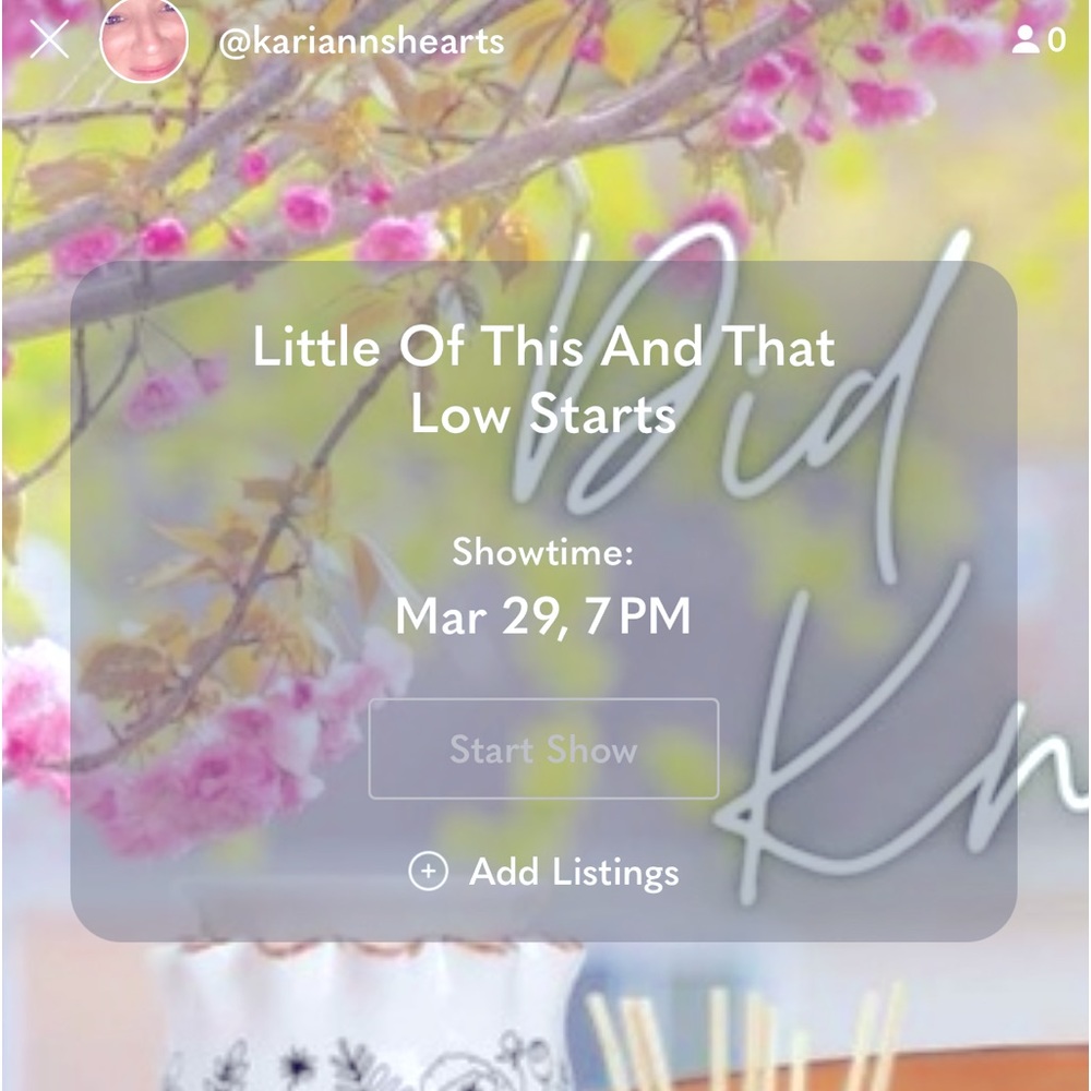 LIVE SHOW MARCH 29th @7PM EASTERN/CENTRAL TIME!!